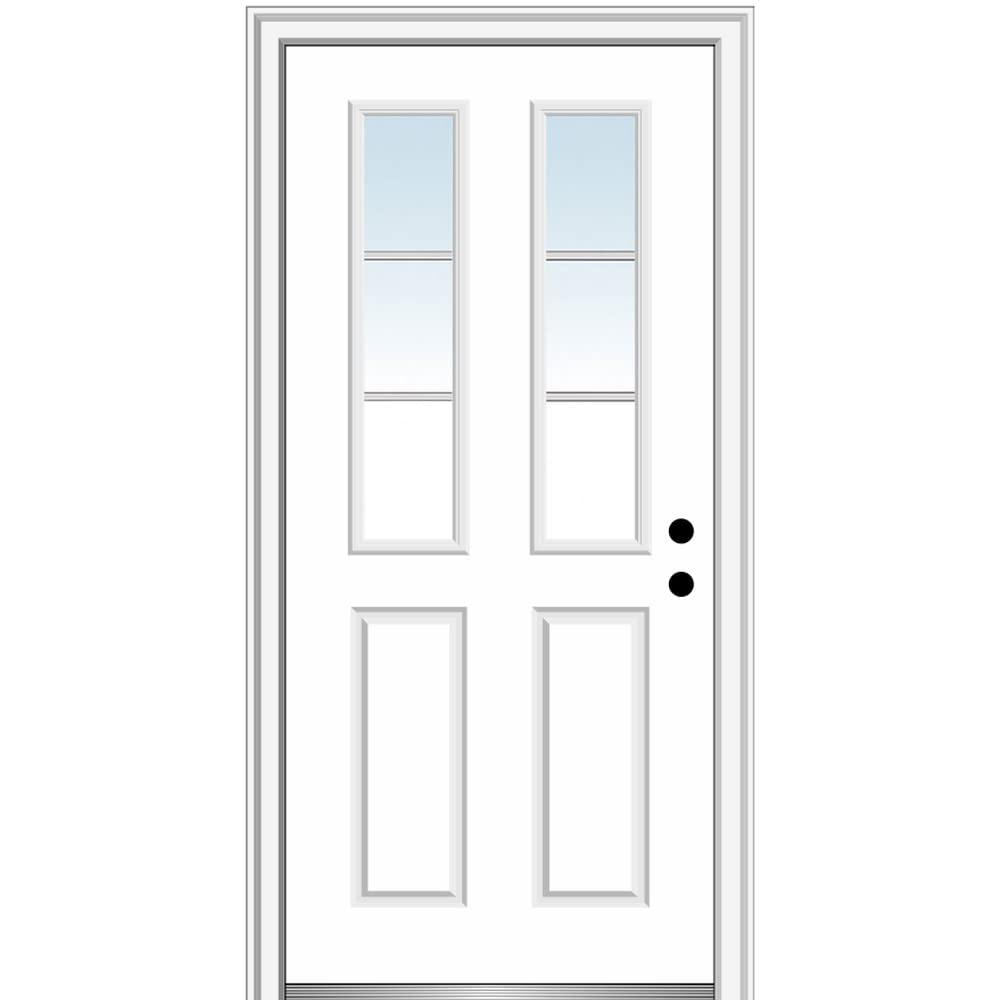 Steel Primed Left-Hand Inswing 2-Panel Single Prehung Front Door 32" x 80" V111086
