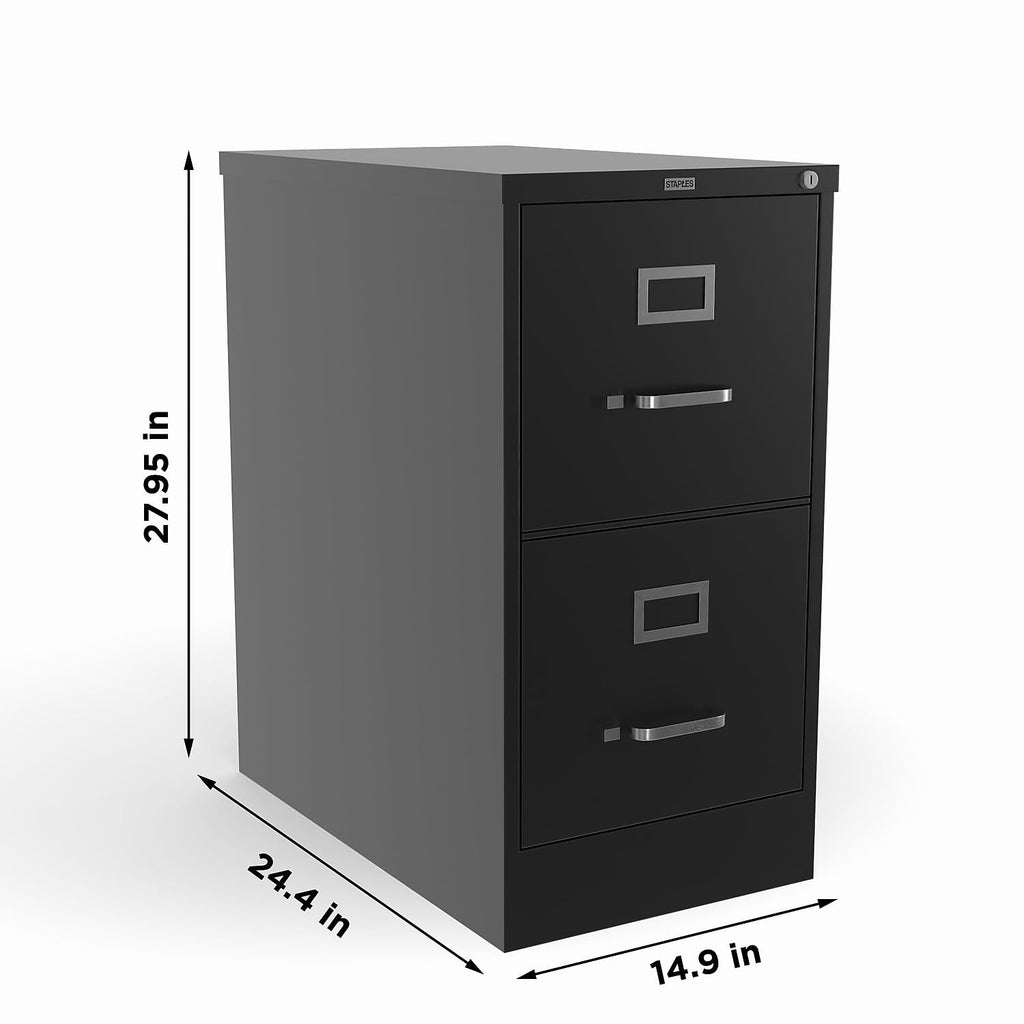 Black 2 Drawer Letter Size Lockable File Cabinet O683257