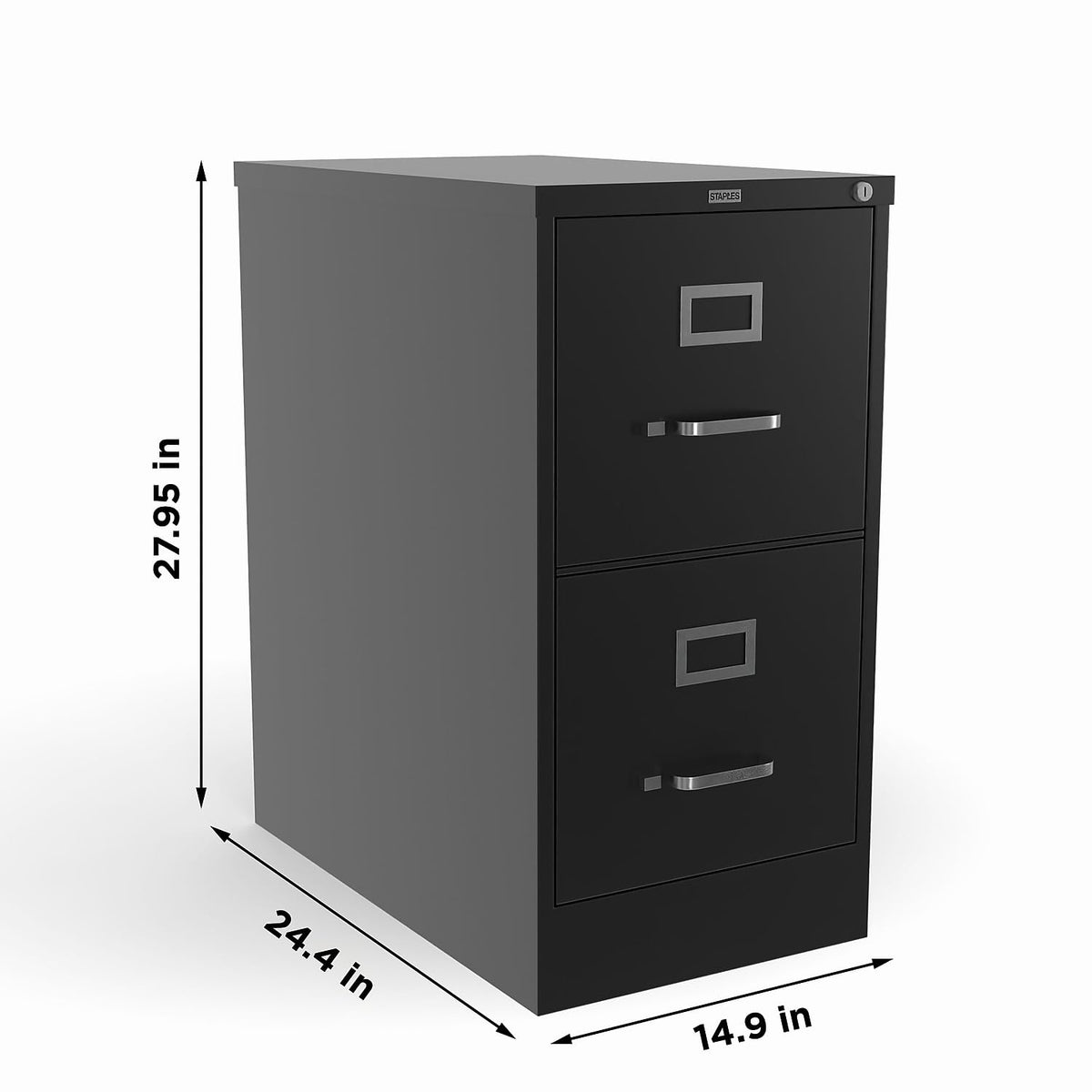 Black 2 Drawer Letter Size Lockable File Cabinet O683257