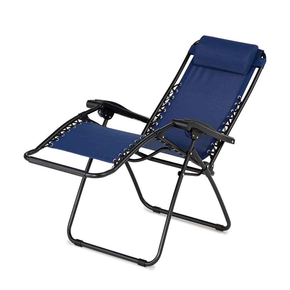 Blue 2 Pack Zero Gravity Folding Recliner Lounge Chair N596