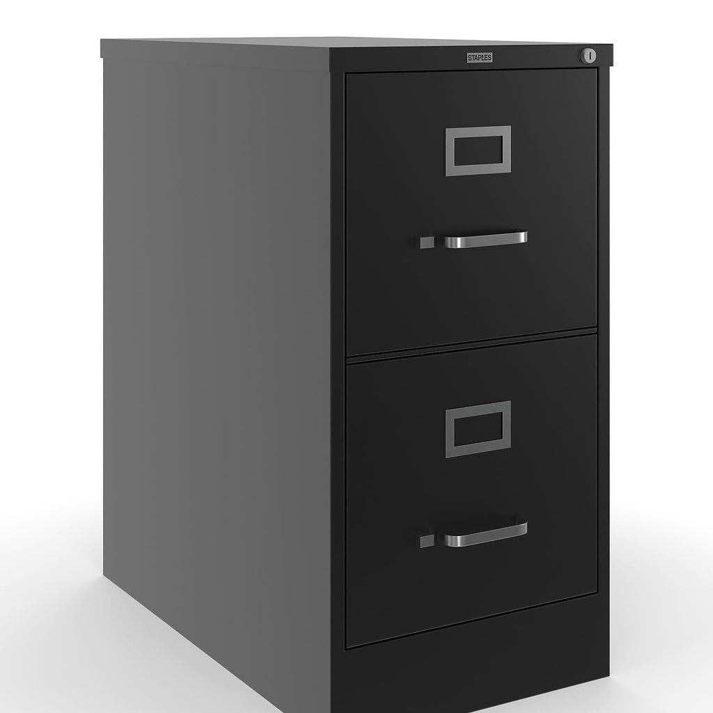 Black 2 Drawer Letter Size Lockable File Cabinet O683257