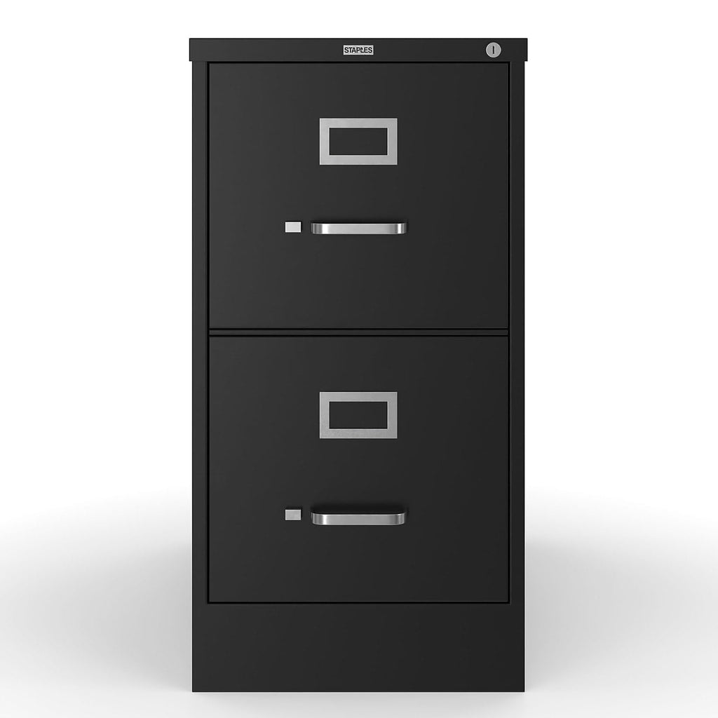Black 2 Drawer Letter Size Lockable File Cabinet O683257