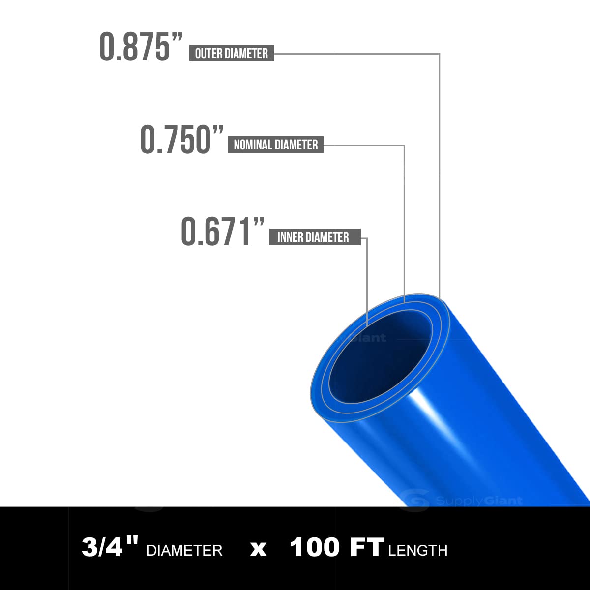 3/4 In x 100 Ft Blue PEX-B Pipe G7705