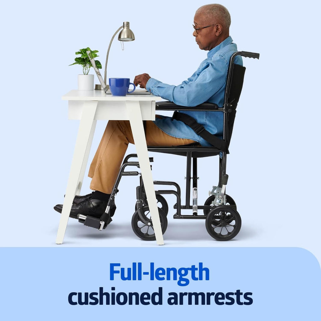 Folding Transport Wheelchair with Swing-Away Footrests L16336