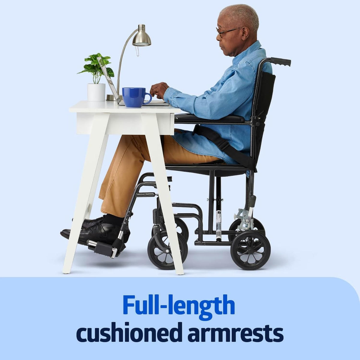 Folding Transport Wheelchair with Swing-Away Footrests L16336