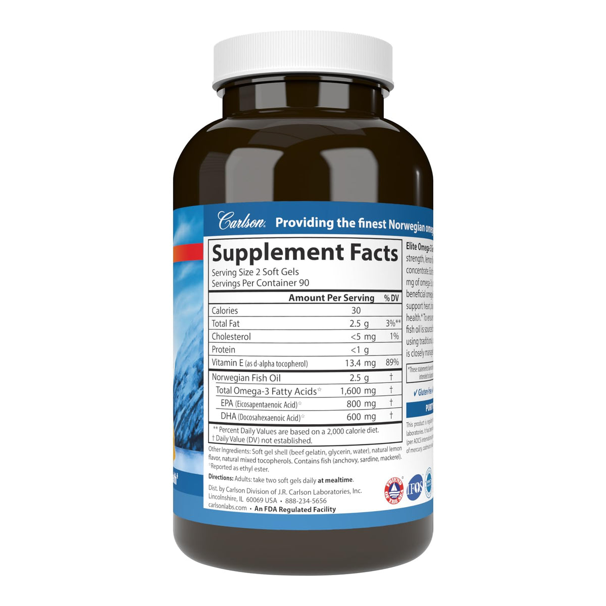 Omega-3 1600 mg Lemon 180 Softgels M5181
