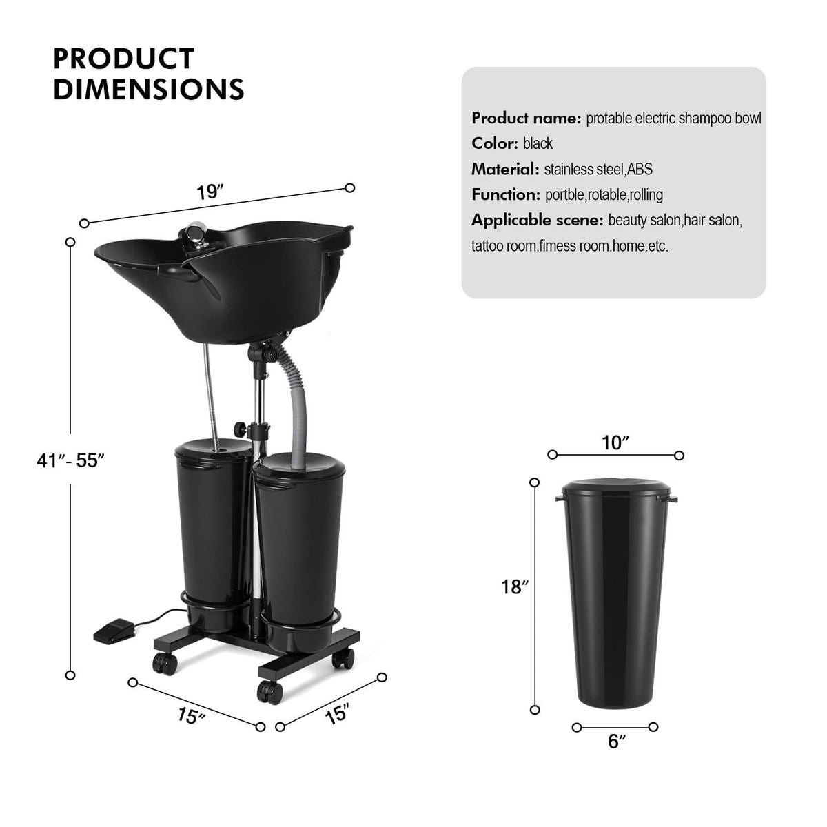 Portable Hair Washing Basin with Electric Pump M961