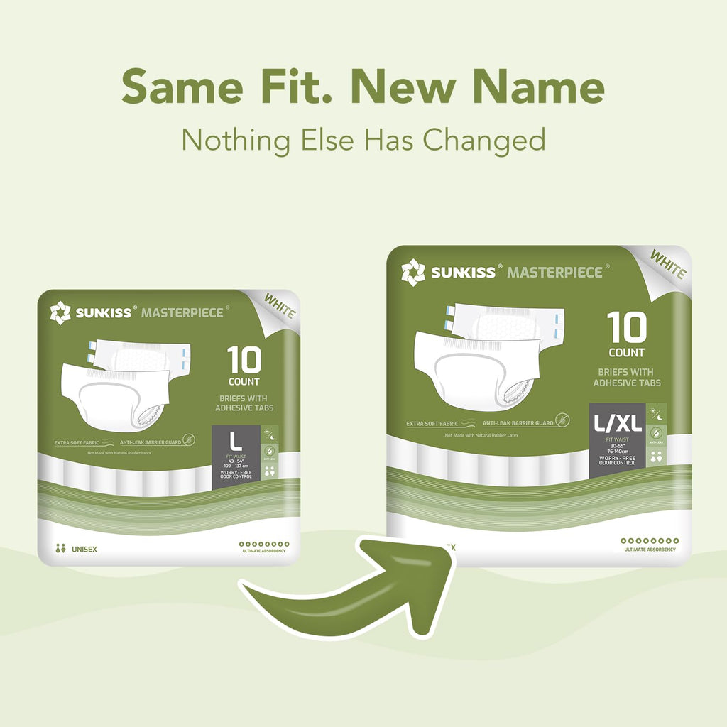 Adult Diapers with Tabs, L/XL, White, 40 Count Q52718