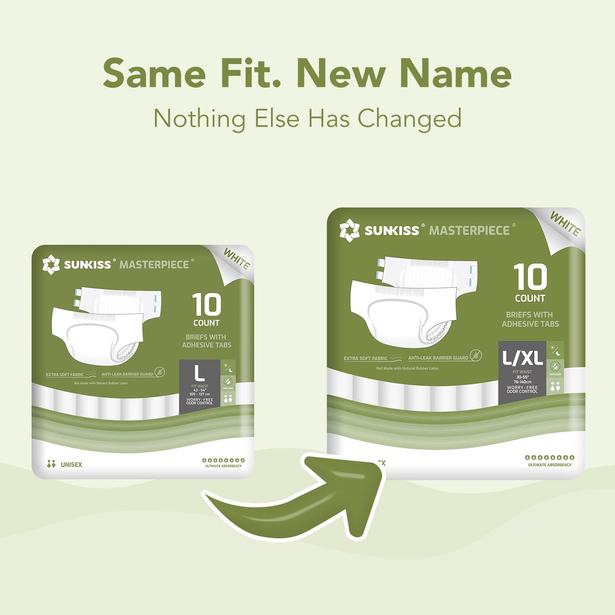 Adult Diapers with Tabs, L/XL, White, 40 Count Q52718
