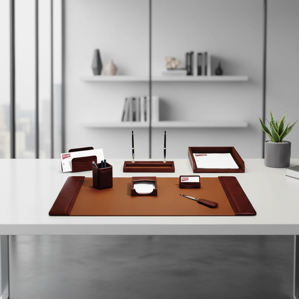 8-Piece Leather Desk Set O194