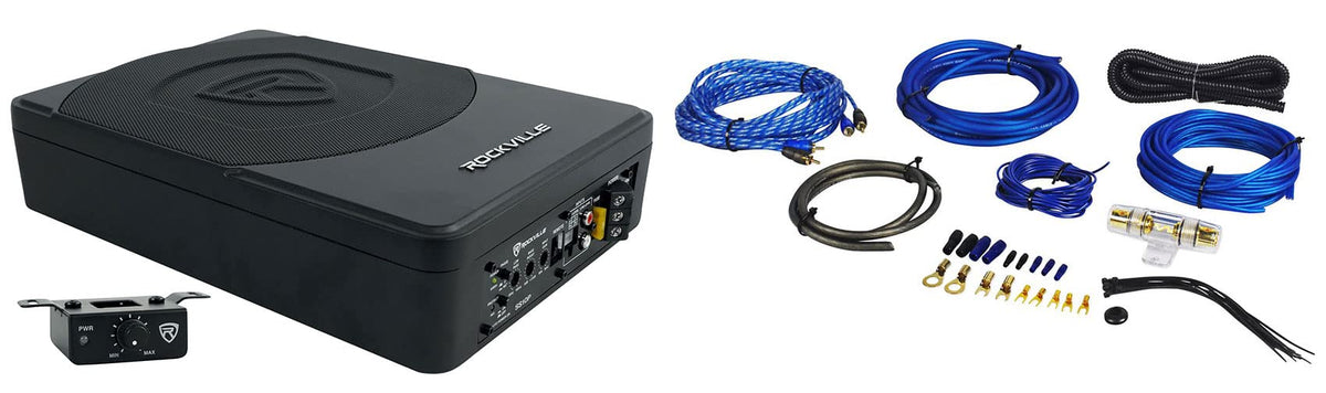 10" Powered Under-Seat Subwoofer with Amp Wiring Kit H45253