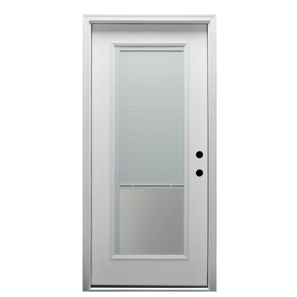 Fiberglass Smooth Primed Left Hand In-Swing Prehung Front Door Full Lite Clear Glass 36" x 80" Y234