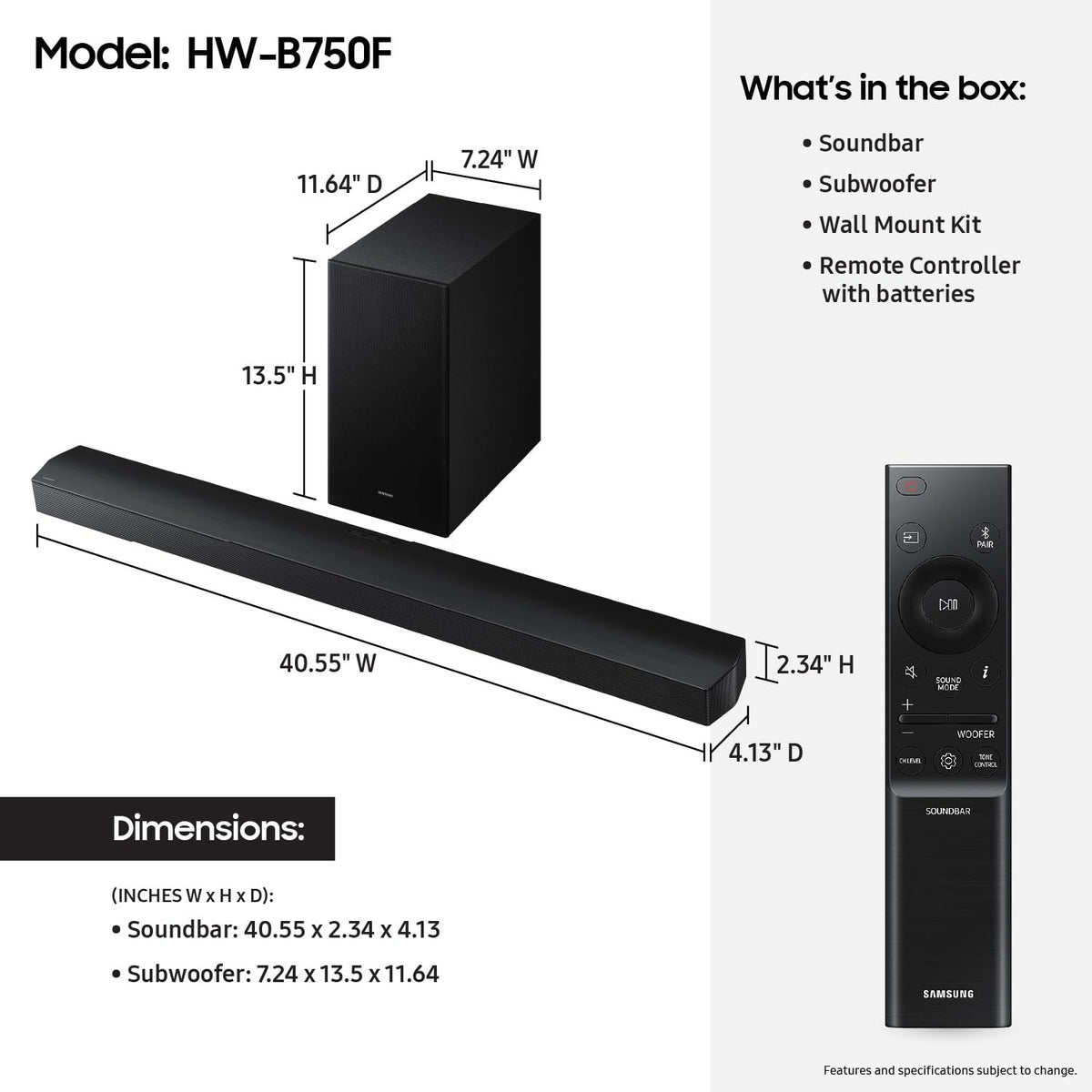 5.1 ch Soundbar with Subwoofer Z8645