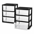 Plastic 3 Drawer Storage Tower with Clear Removable Bins V38987