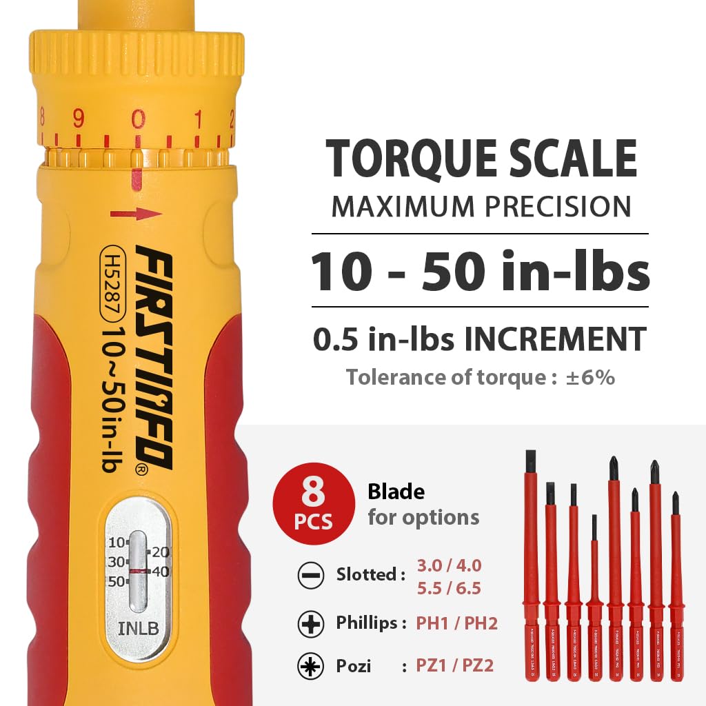 VDE Insulated Torque Screwdriver Set with 8 Bits W333