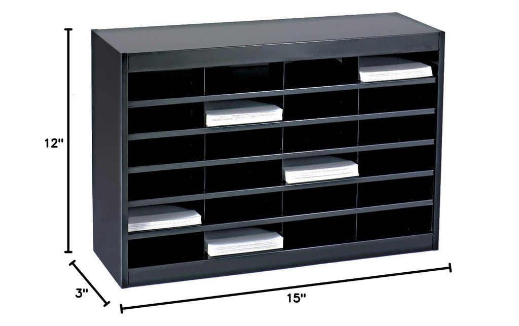 Black 24 Compartment Steel Mail Sorter Z99557