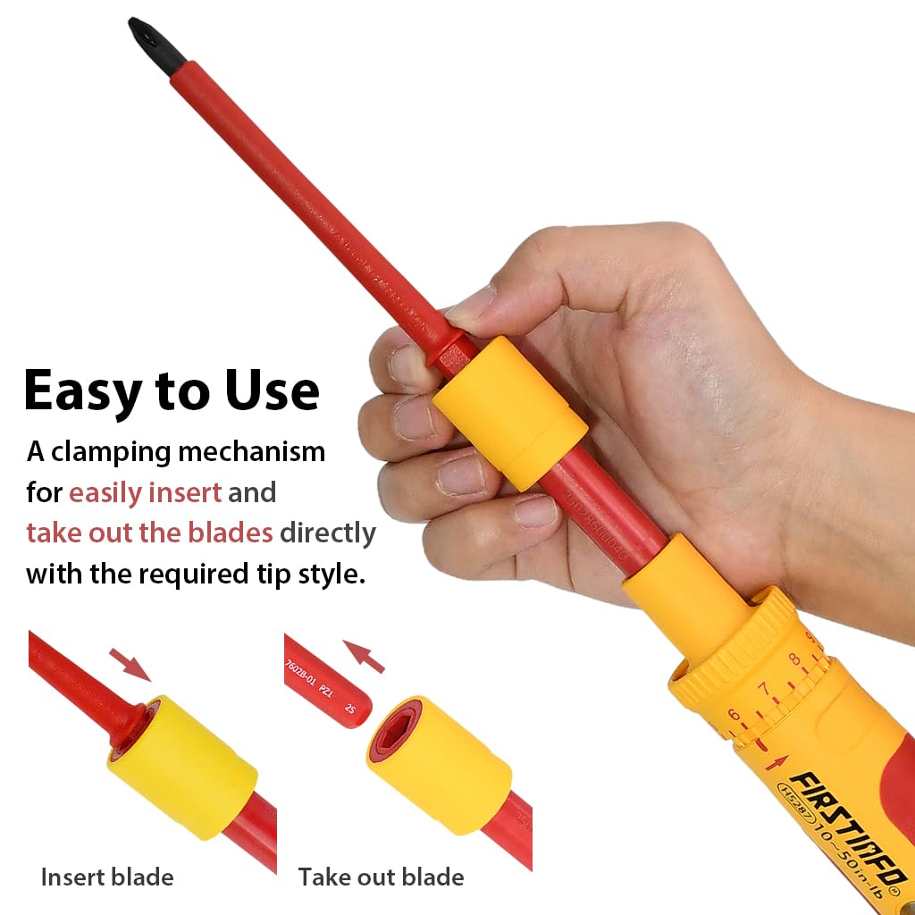 VDE Insulated Torque Screwdriver Set with 8 Bits W333