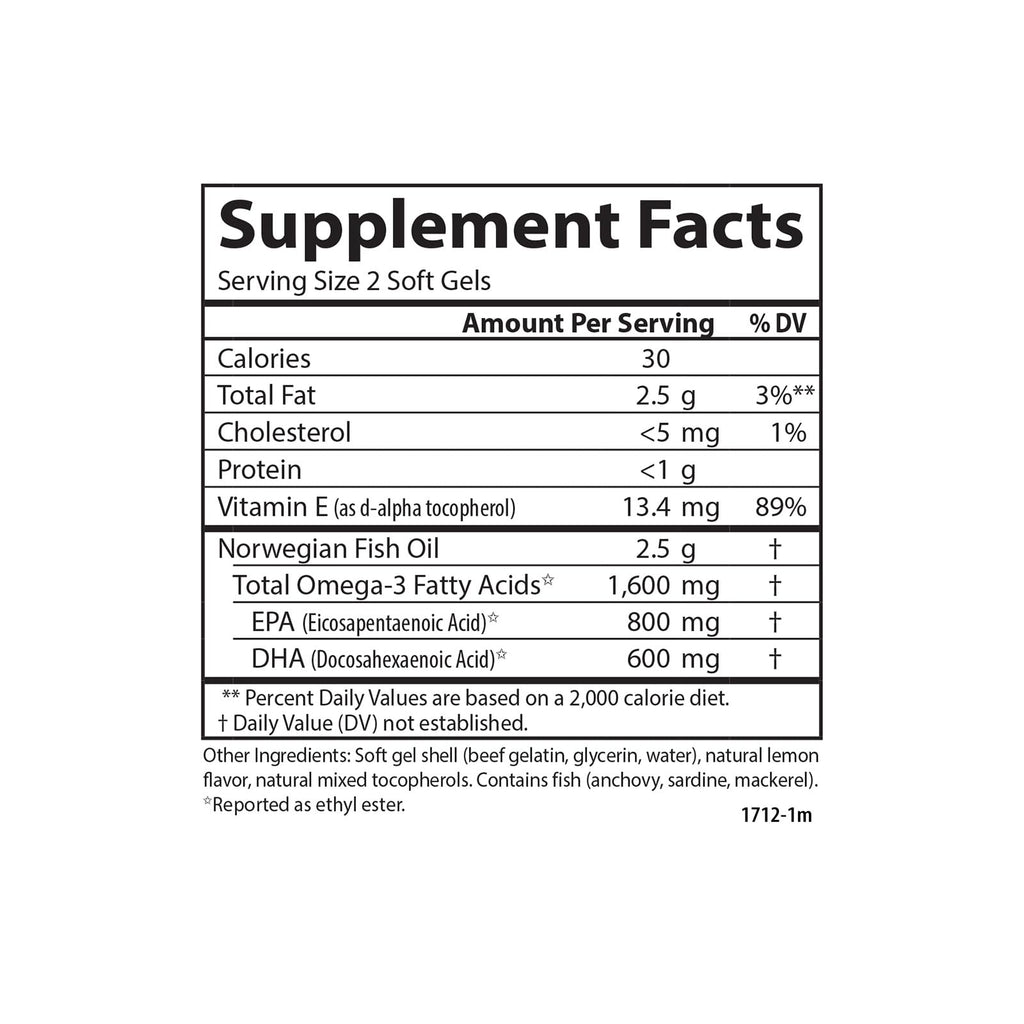 Omega-3 1600 mg Lemon 180 Softgels M5181