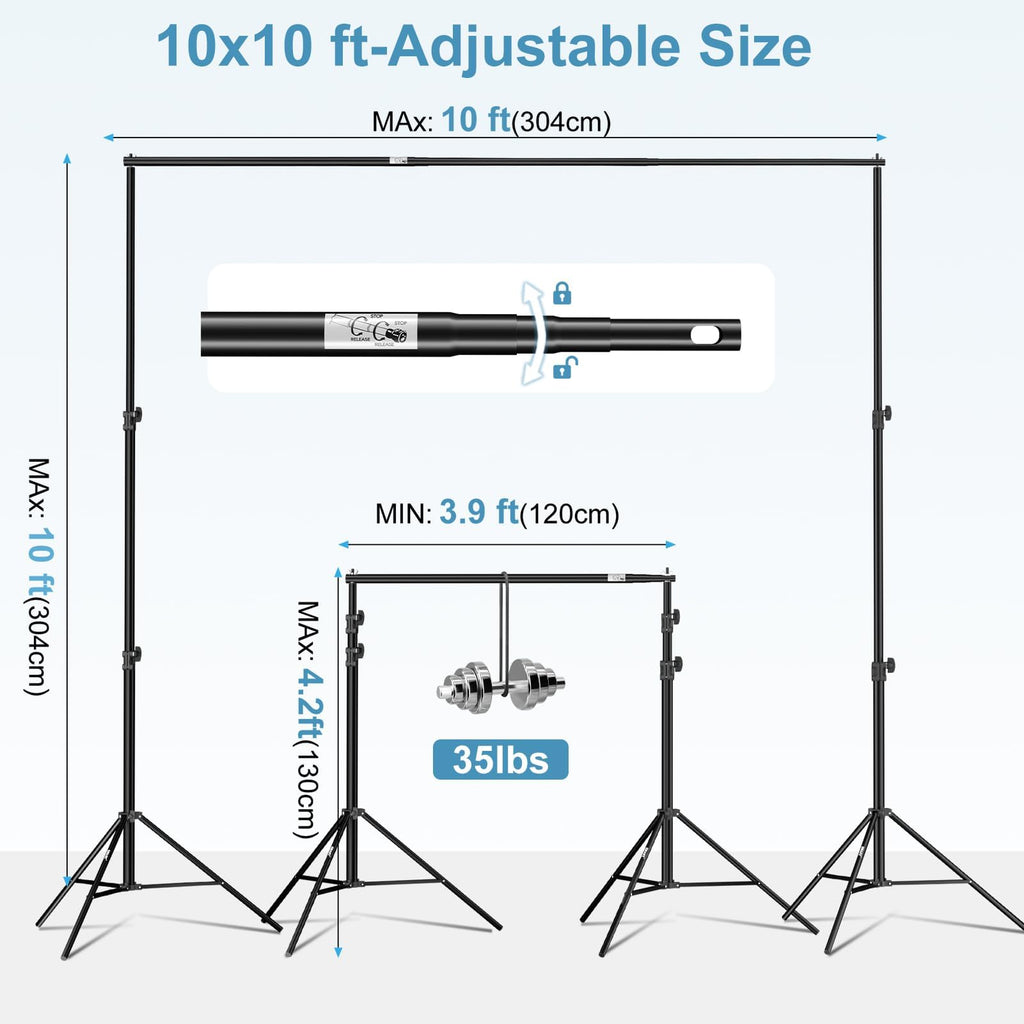 10x10Ft Heavy Duty Adjustable Backdrop Stand G703