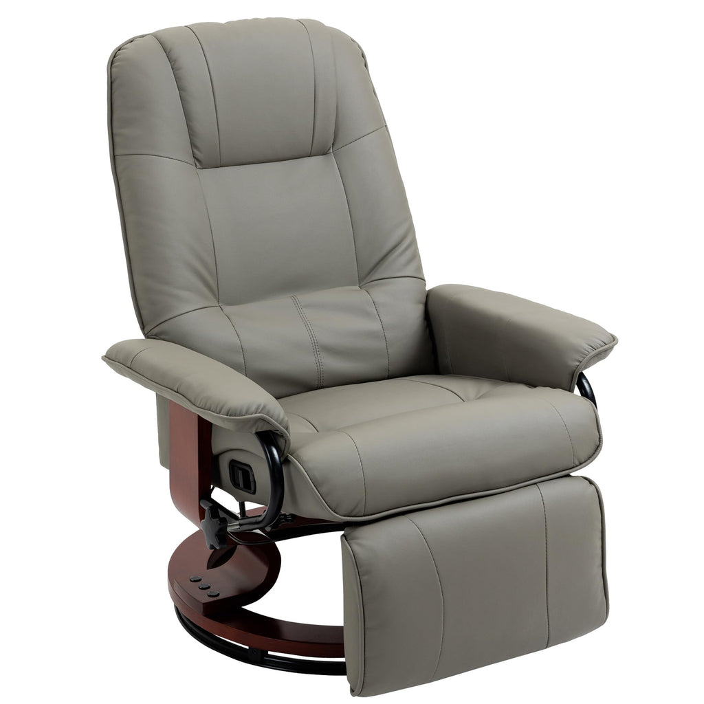 Gray PU Leather Swivel Recliner Chair M396608