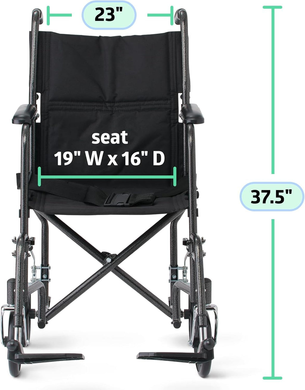 Folding Transport Wheelchair with Swing-Away Footrests L16336