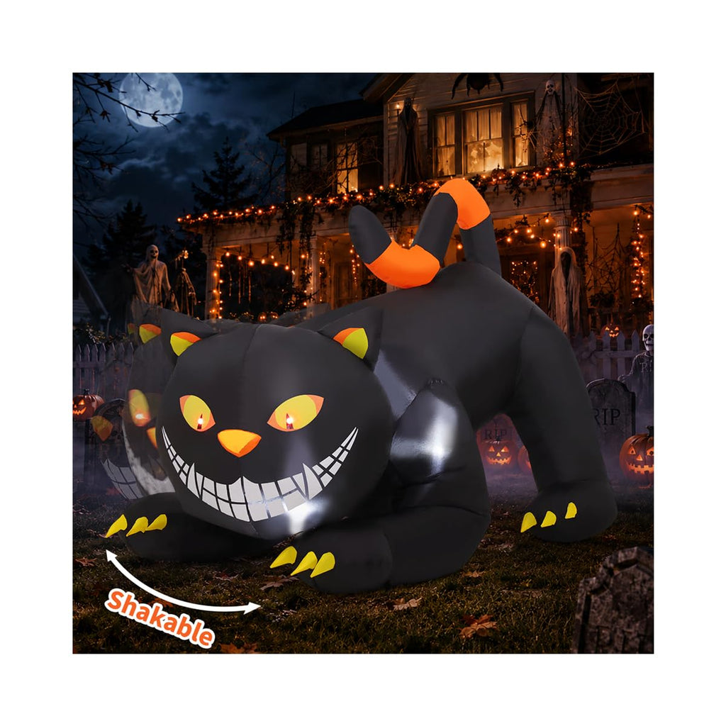6 FT Halloween Inflatable Black Cat with LED Lights V5800