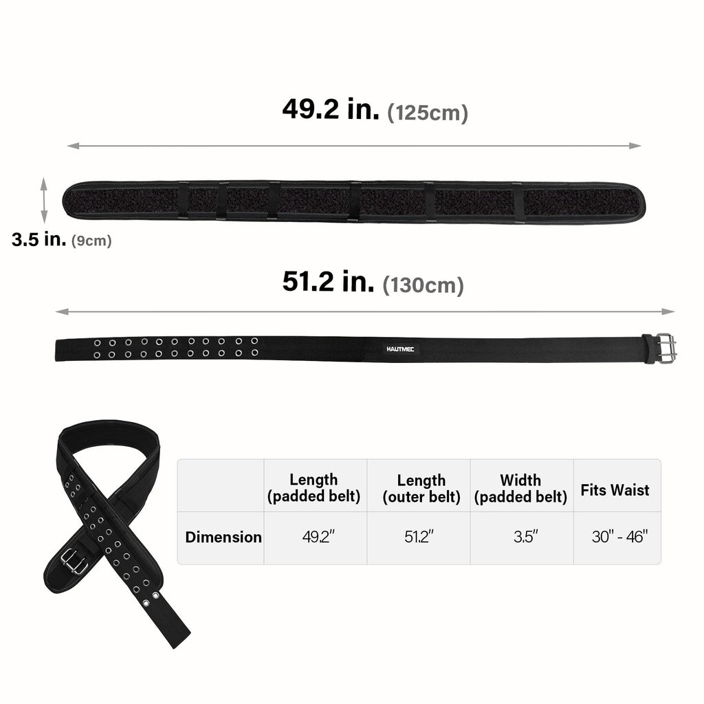 Heavy-Duty Padded Tool Belt, 3.5" Wide Adjustable Work Belt F318