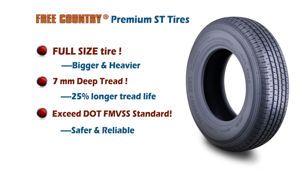 Trailer Tire Wheel ST205/75R15 8PR D 107N 5X4.5 Black Mod Pk2 M340