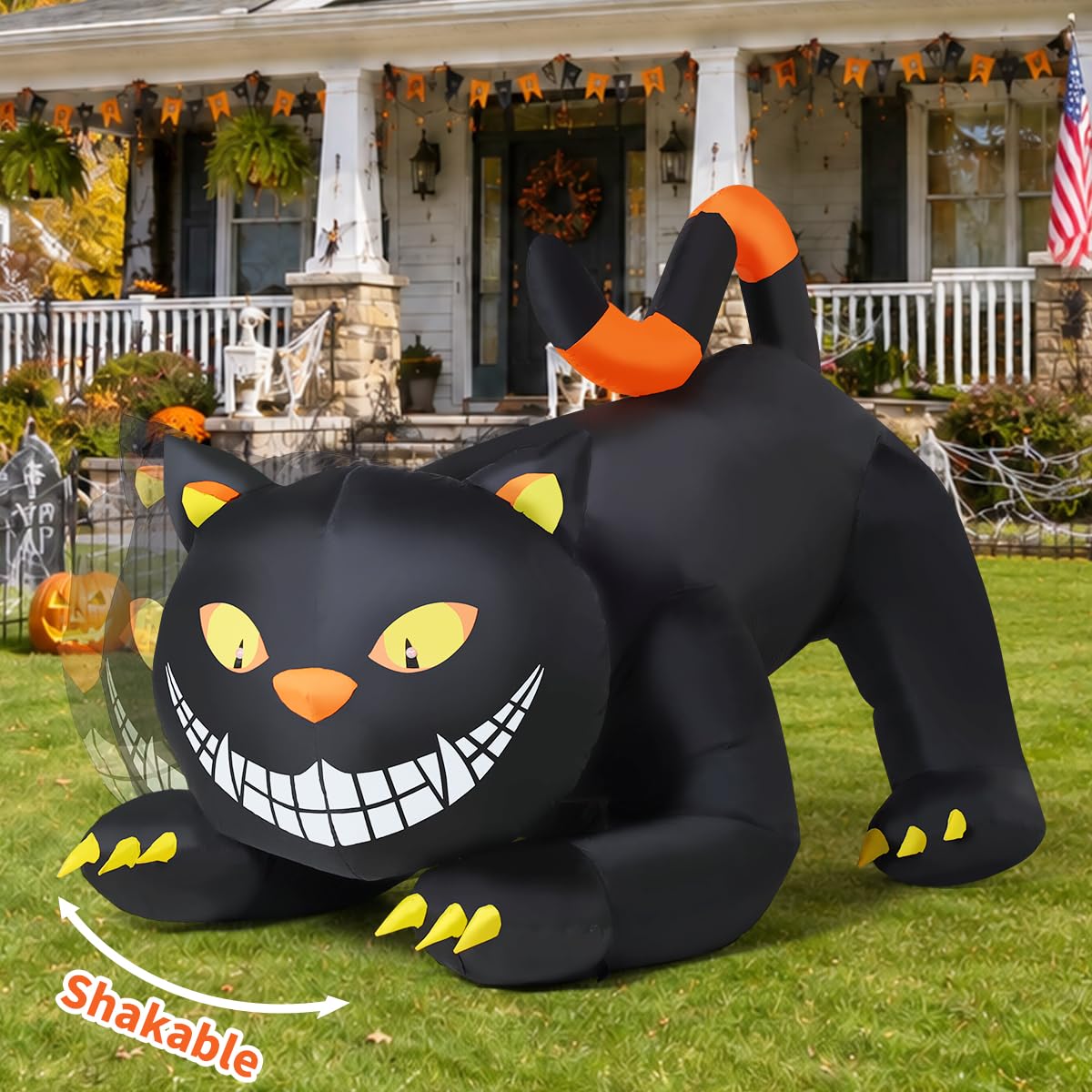 6 FT Halloween Inflatable Black Cat with LED Lights V5800