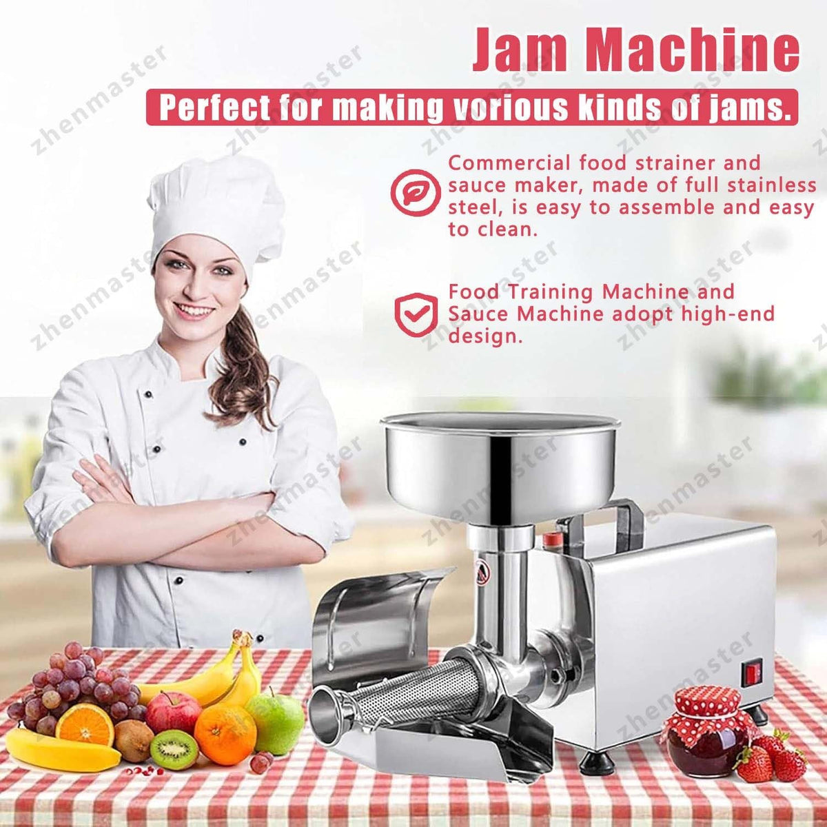 450W Stainless Steel Electric Tomato Strainer and Sauce Maker J1906