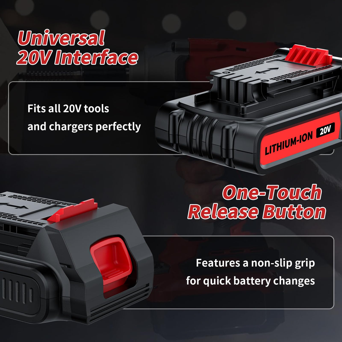 2 Pack 4.0Ah 20V Lithium Battery Q2471