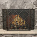 60 Inch Black 3 Panel Fireplace Screen H970149