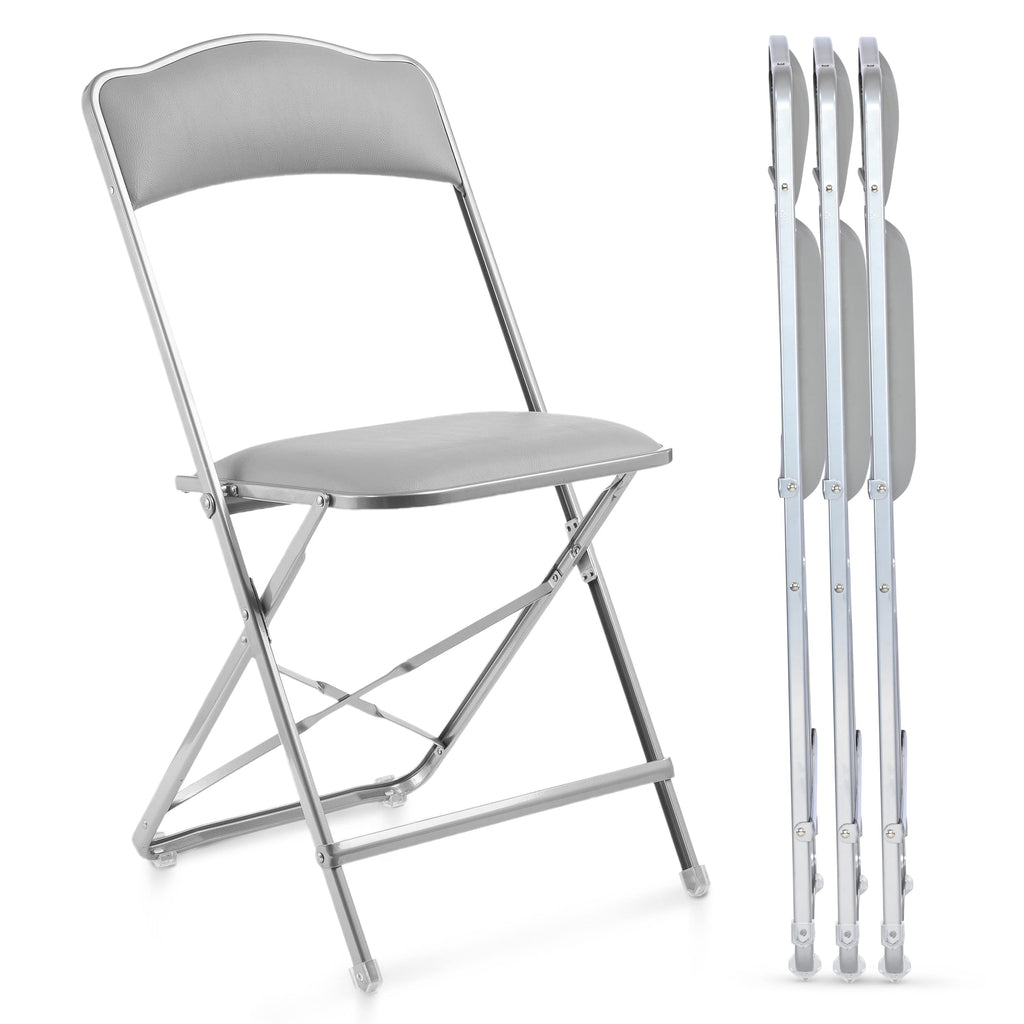 Folding Chairs with Padded Seats 4 Pack Heavy-Duty Steel Frame Q410707