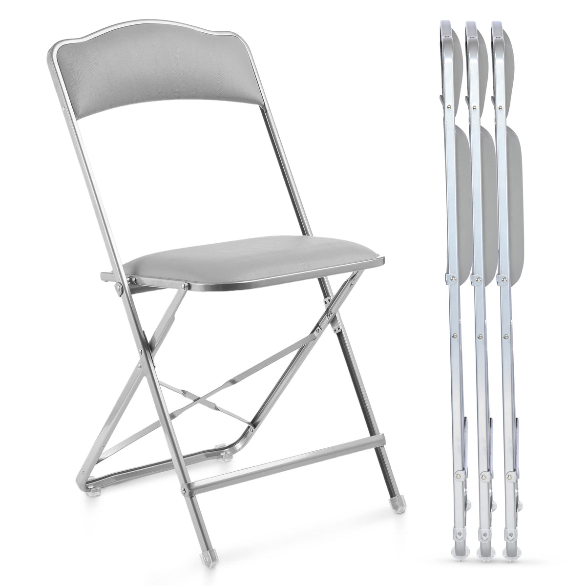 Folding Chairs with Padded Seats 4 Pack Heavy-Duty Steel Frame Q410707