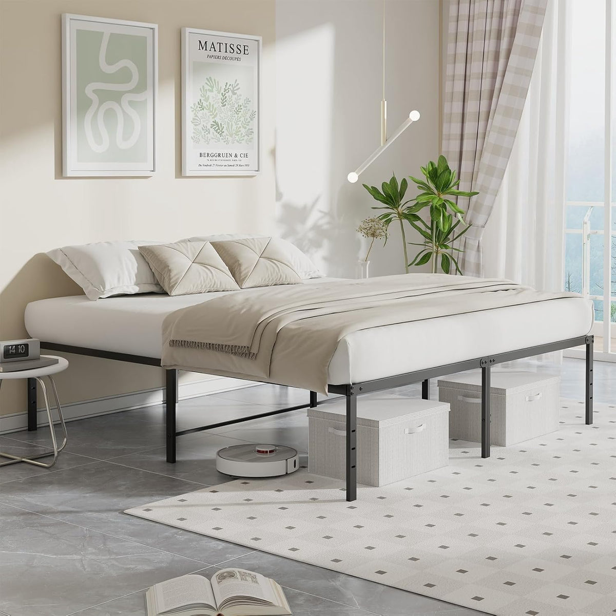 Queen Black Metal Platform Bed Frame K39188