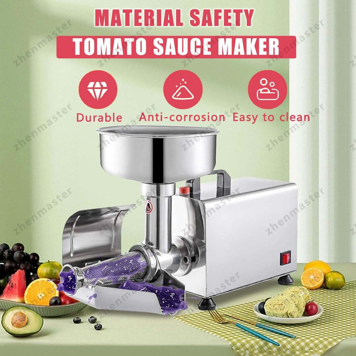 450W Stainless Steel Electric Tomato Strainer and Sauce Maker J1906
