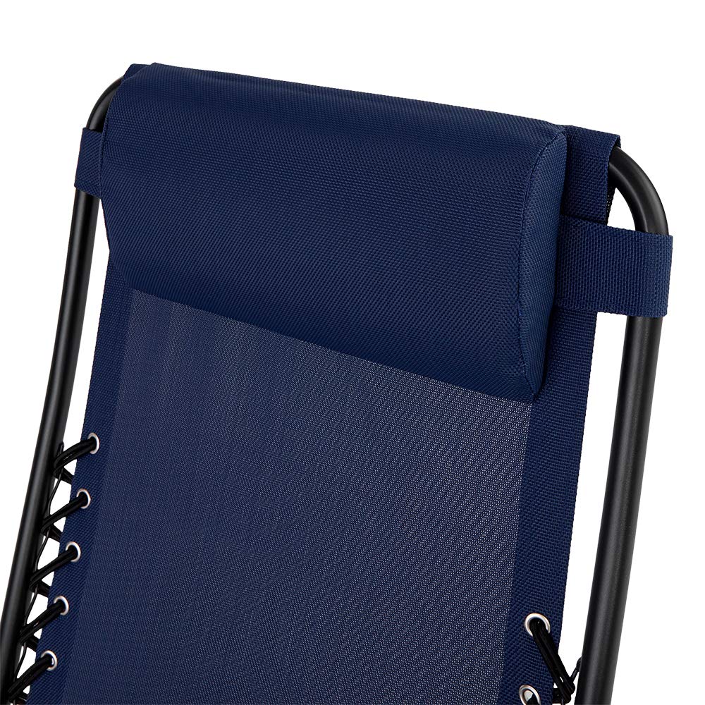 Blue 2 Pack Zero Gravity Folding Recliner Lounge Chair N596