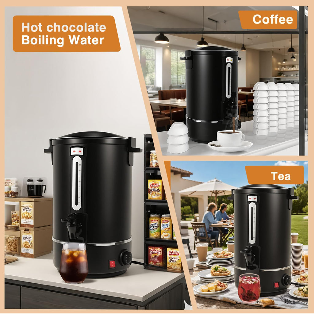110 Cups Black Stainless Steel Commercial Coffee Urn K222