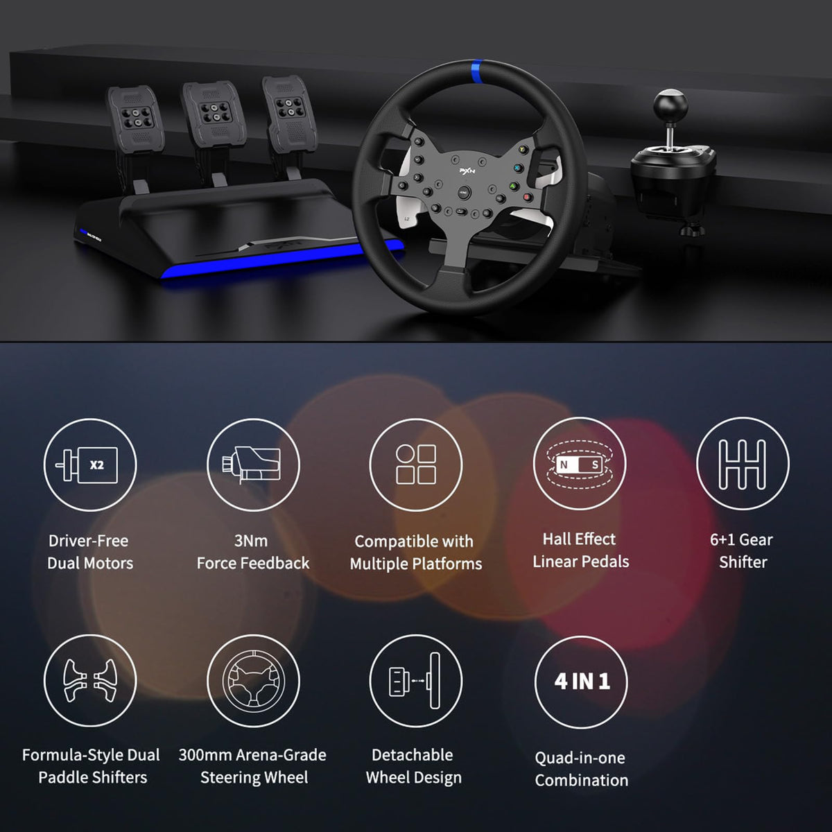 Force Feedback PC Racing Wheel H604394