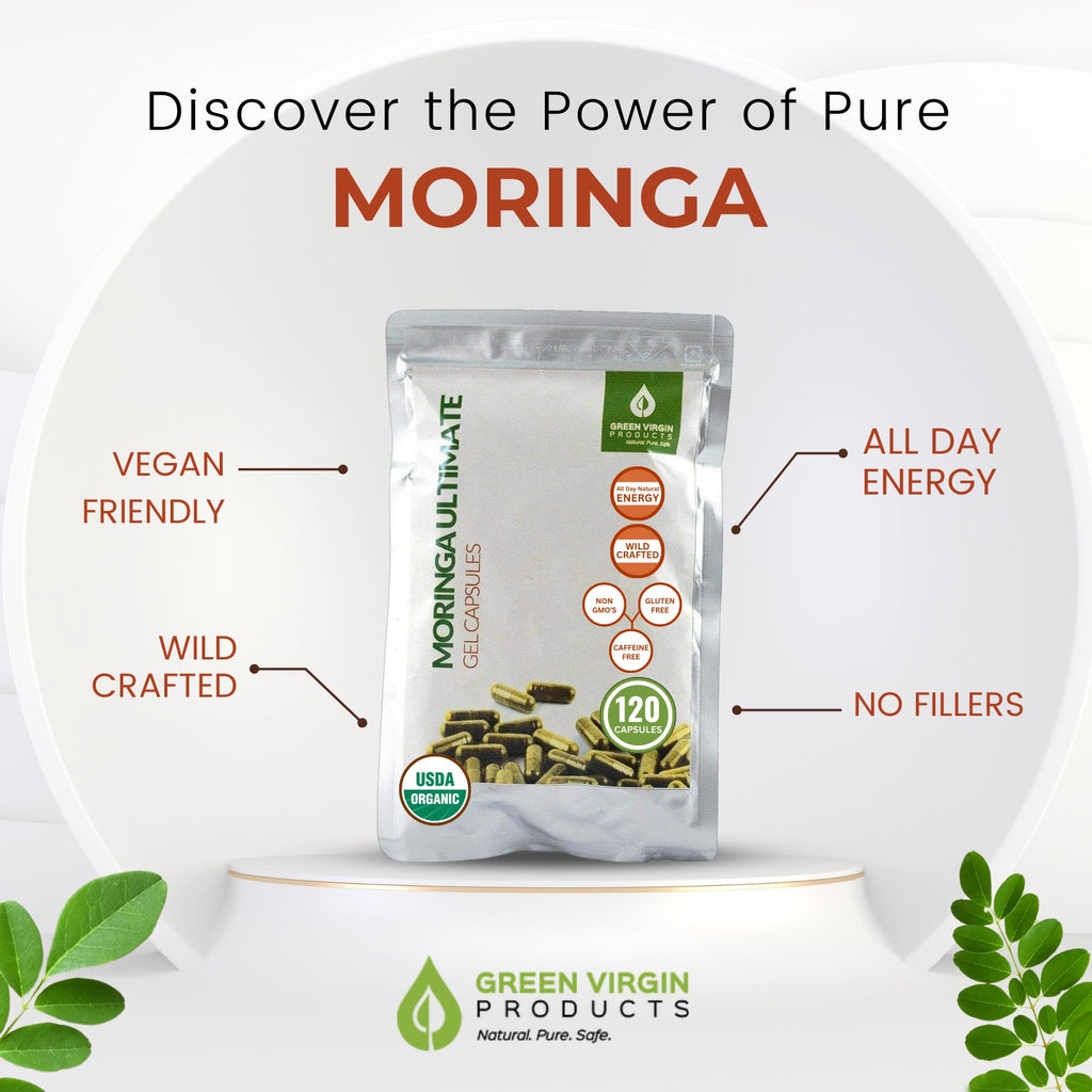 Organic Moringa Leaf Powder Vegan Capsules I85307