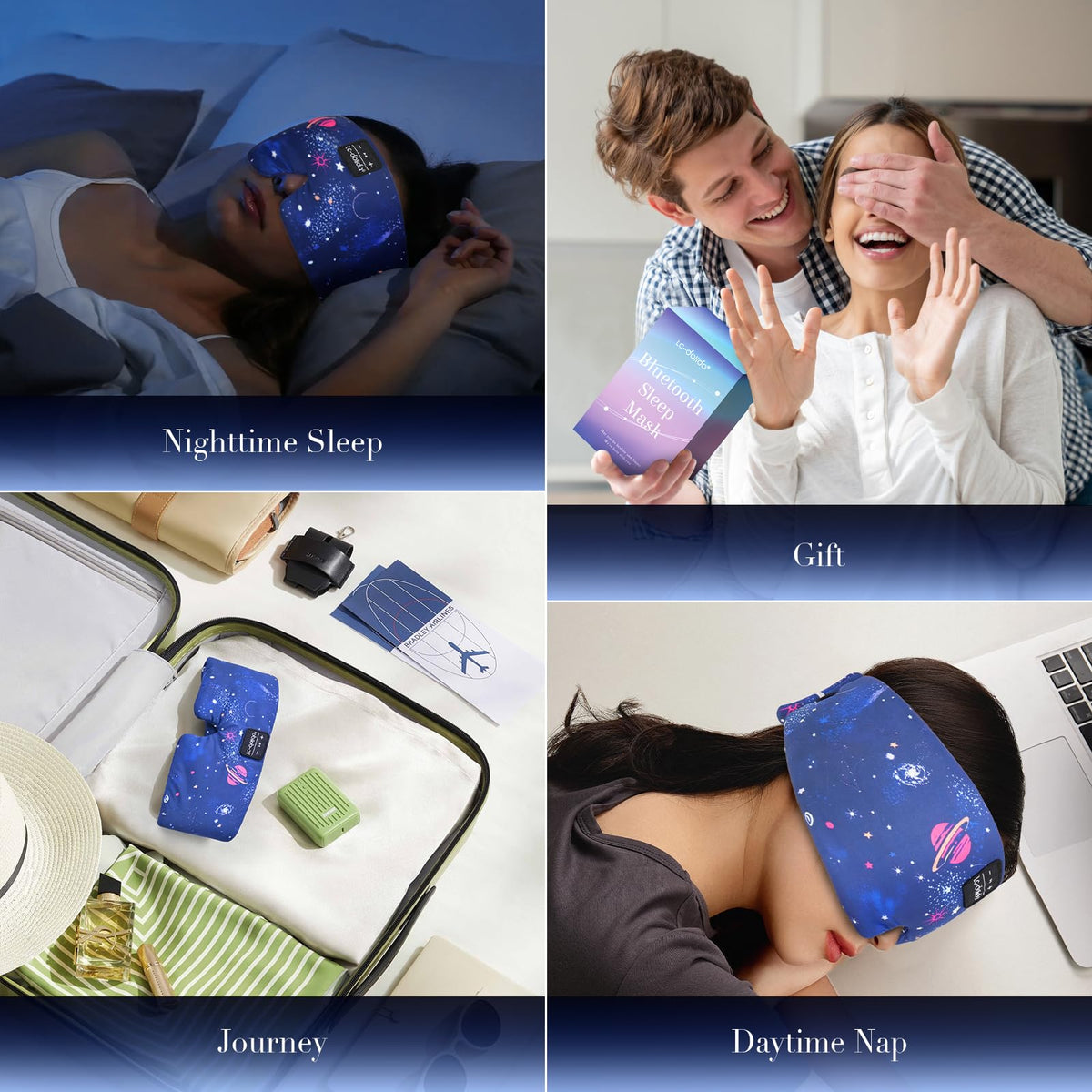 Sleep Mask with Bluetooth Headphones and Silk Sleep Mask L975