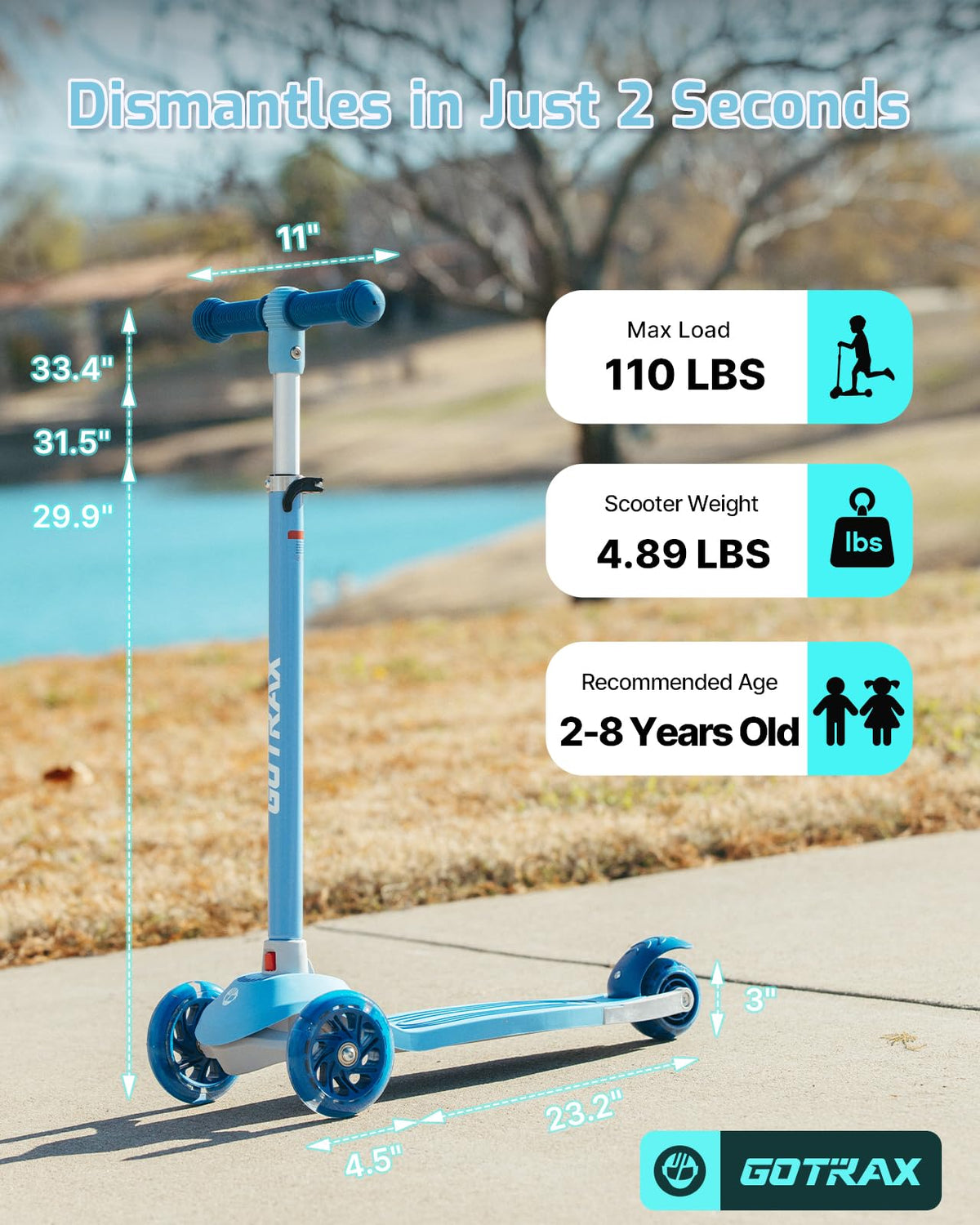 Kids 3 Wheels Kick Scooter P8874