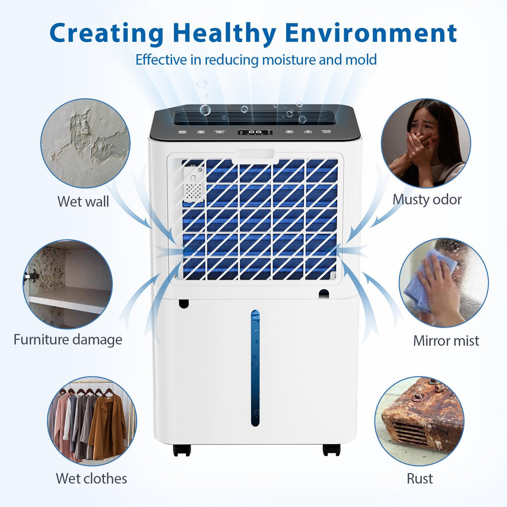 4,500 Sq. Ft. 50 Pint Dehumidifier with Auto or Manual Drainage A8356