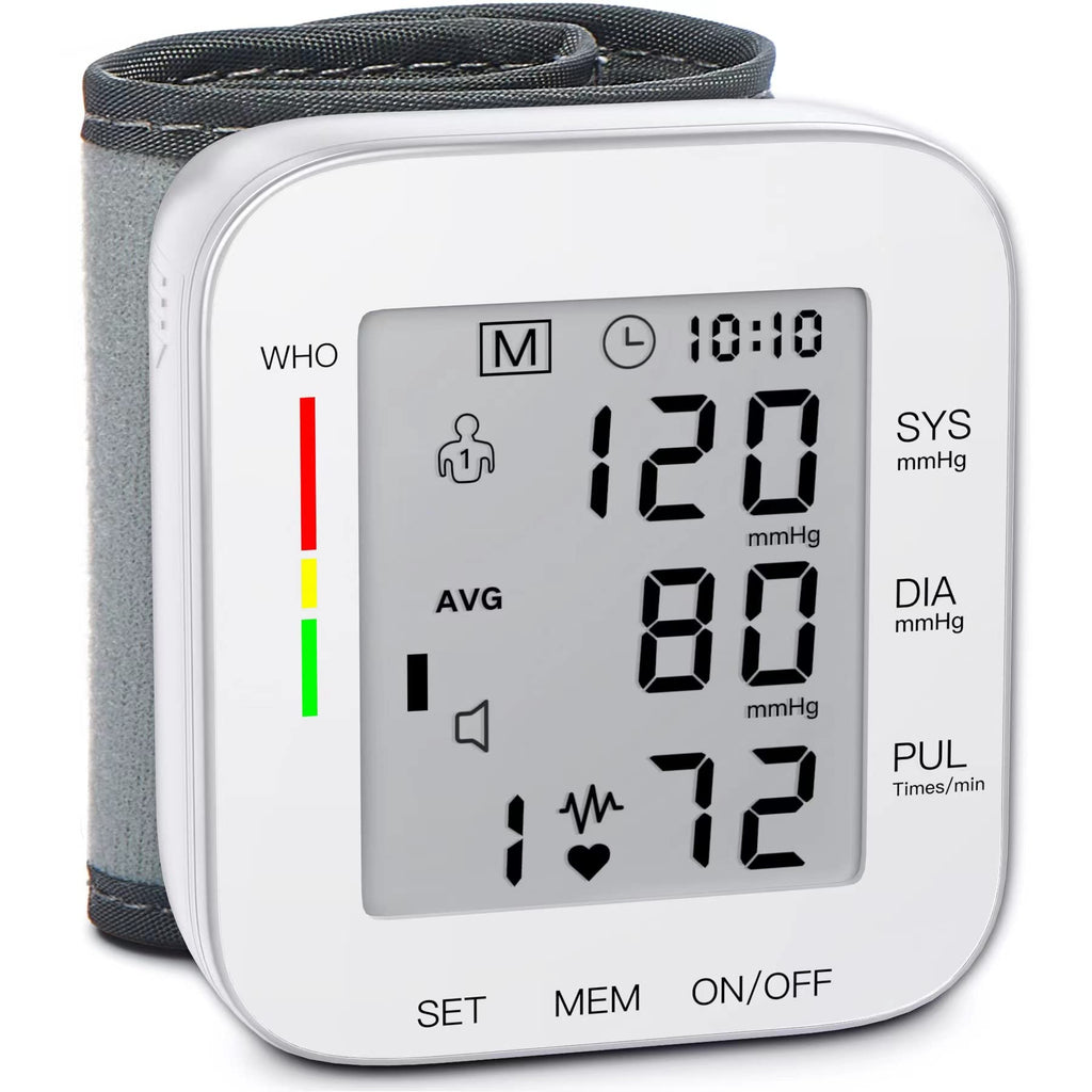 White Wrist Blood Pressure Monitor with Carrying Case Q3954