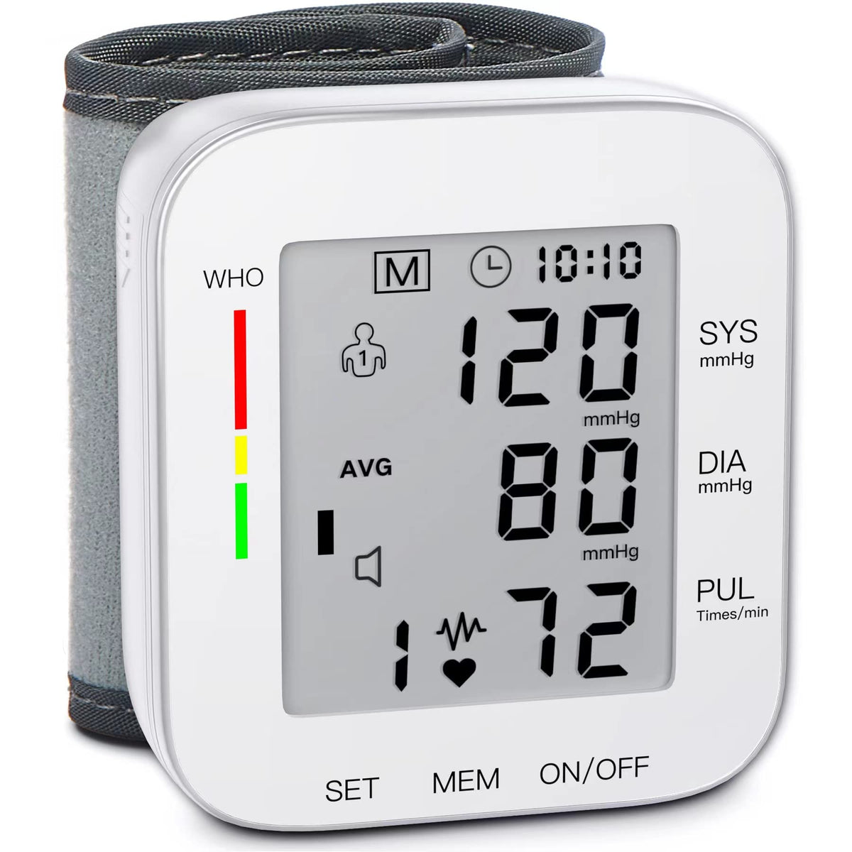 White Wrist Blood Pressure Monitor with Carrying Case Q3954