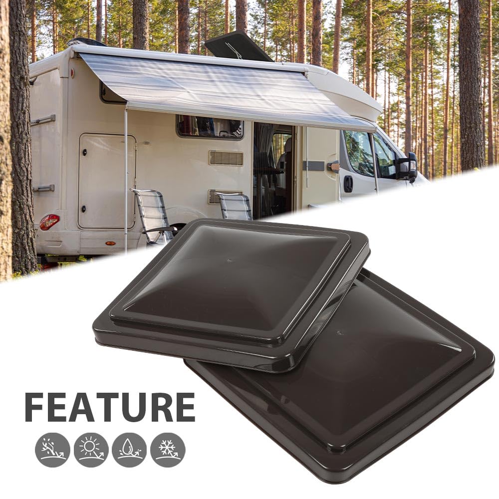 14" x 14" RV Roof Vent Cover Replacement Lid Smoke 2 PCS J1811