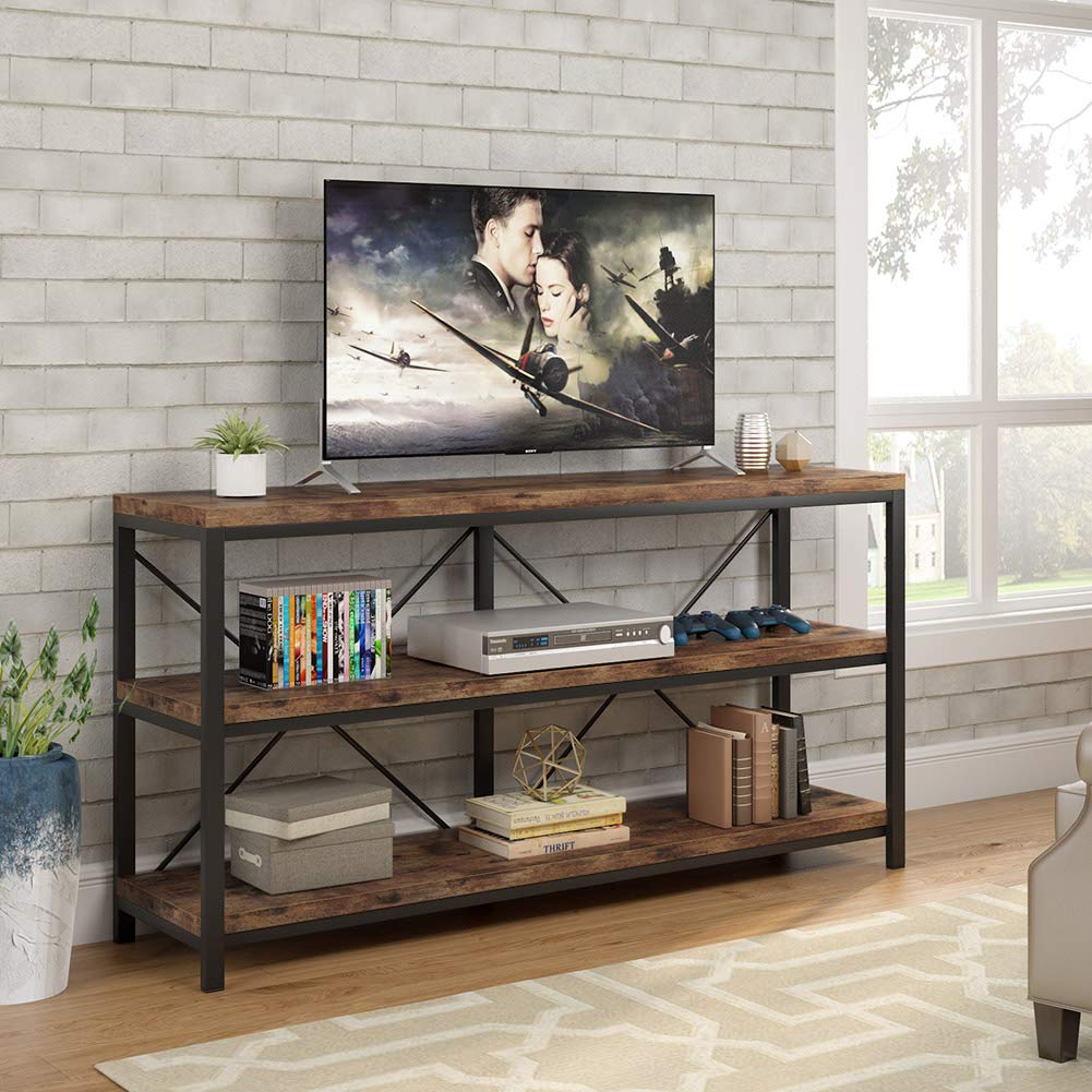 55 Inches 3 Tiers Console Table with Storage Shelves T5845