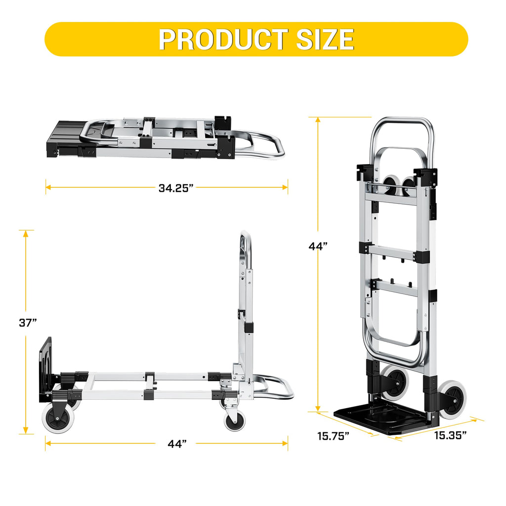 3 in 1 Folding Hand Truck 600lbs Capacity Heavy Duty K41875