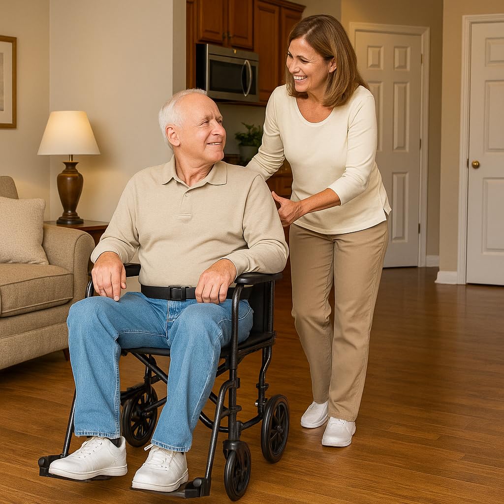 Folding Transport Wheelchair with Swing-Away Footrests L16336