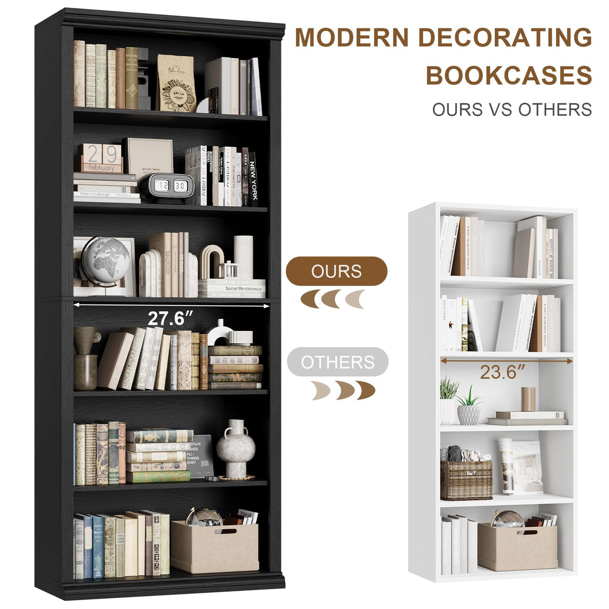 Black Tall Bookshelf W457
